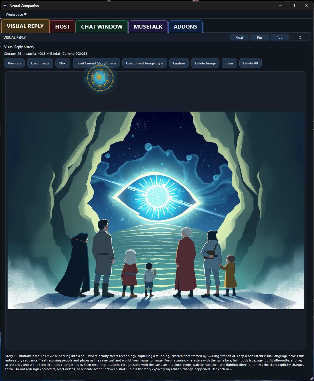 Visual Reply controls in the Neural Companion Windows application